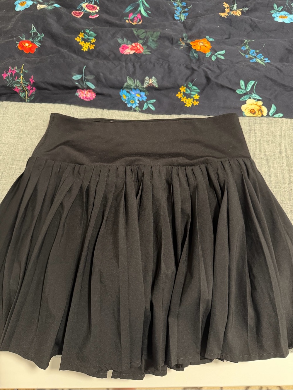Black Pleated Mini Skirt - Women